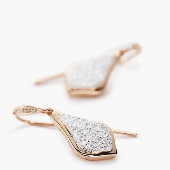 Kendra Scott Lexi Drop Earrings in Pave Diamond and 14k Rose Gold - Picture 2 of 4